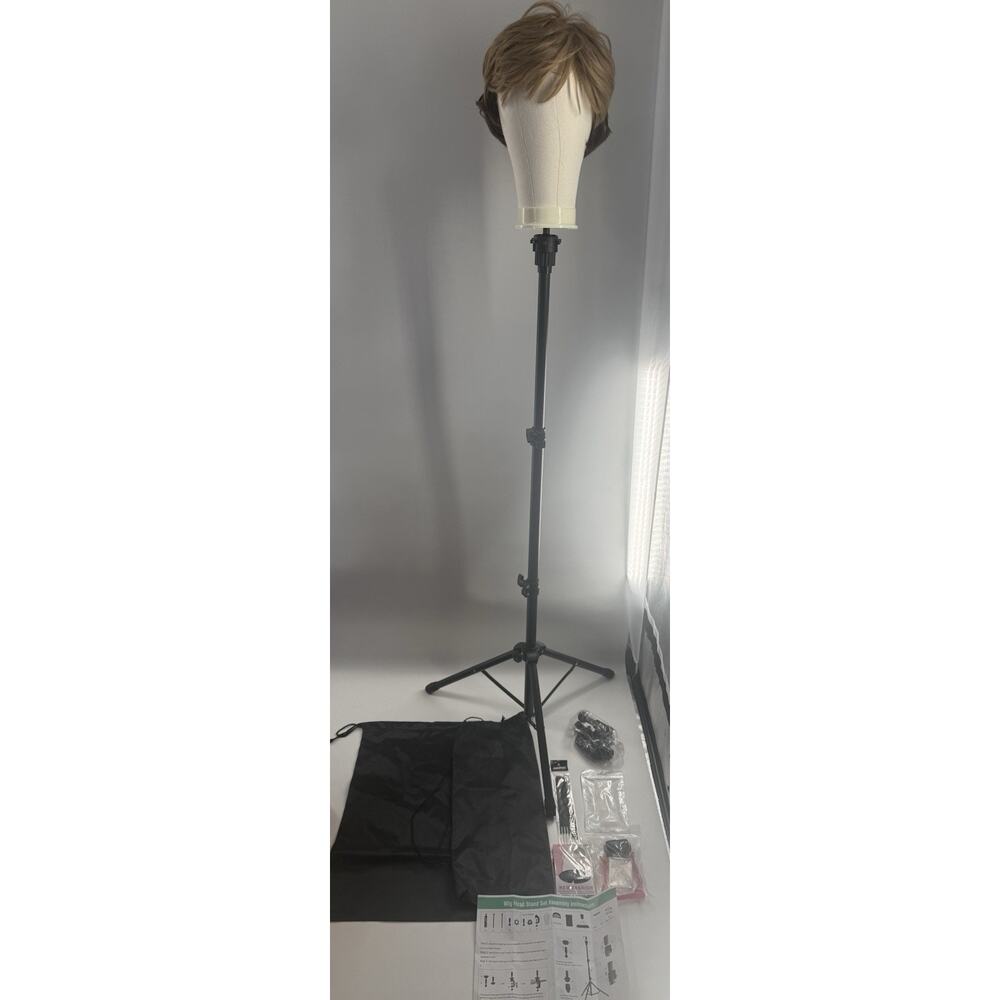 Wig Stand Tripod with Mannequin Head & accessories, wig-not included *read... - Picture 2 of 16